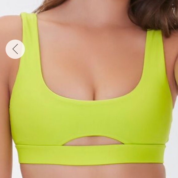 NEW!! F21 Lime Green Cutout Bikini 👙 Top and Bottoms - Picture 2 of 9